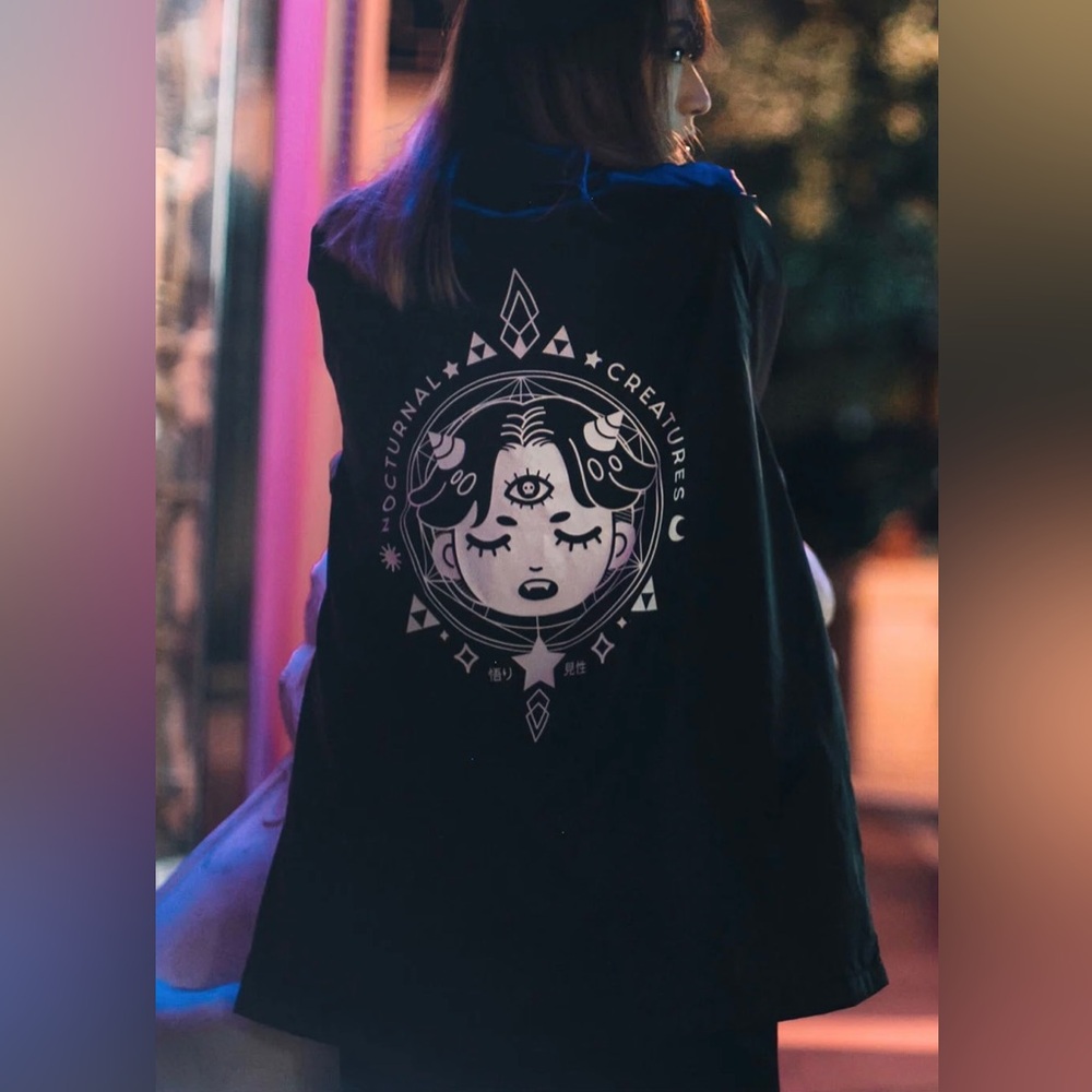 Toshikigirl Button Nylon Windbreaker Jacket